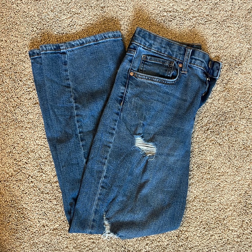 Straight Leg Blue Jeans